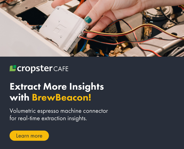 banner advertising cropster cafe extract more insights with brewbeacon volumetric espresso machine connector for realtime extraction insights