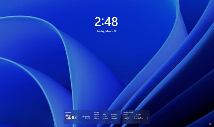 Windows 11 lock screen with MSN