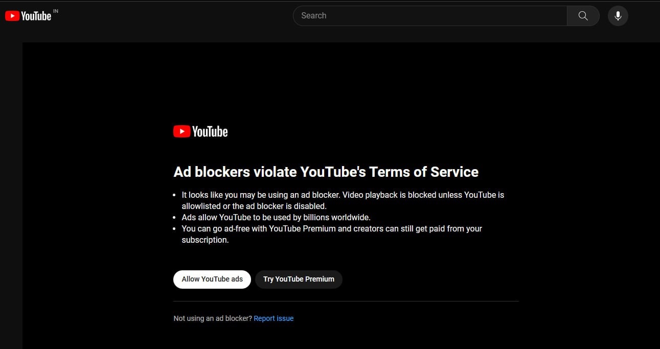 YouTube adblocker