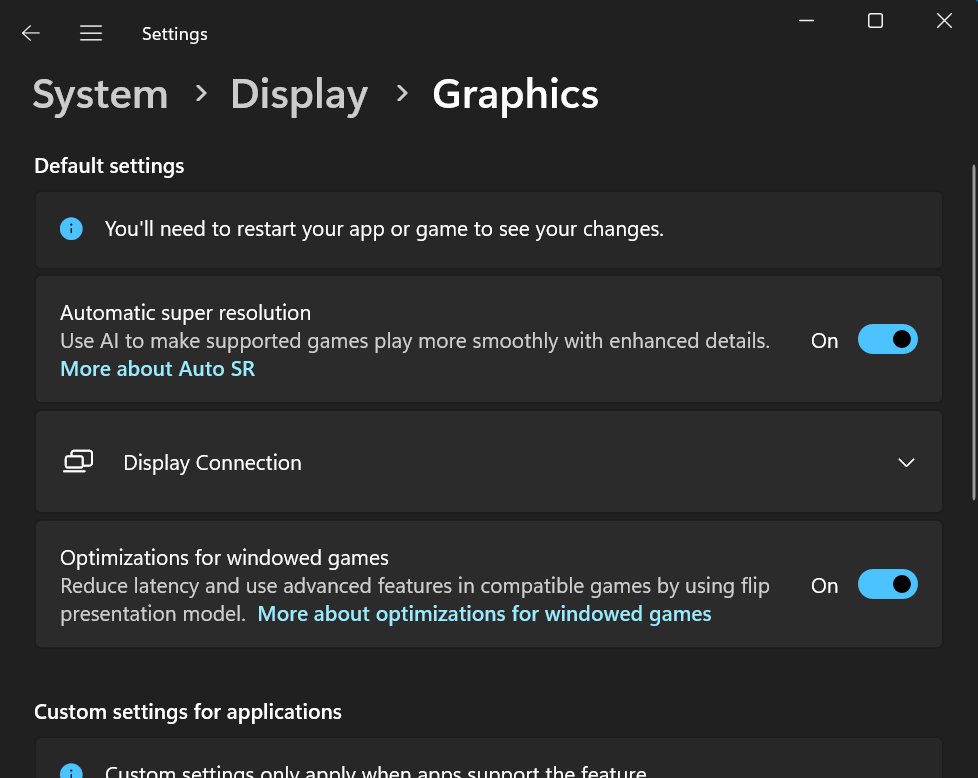 enable auto super resolution windows 11